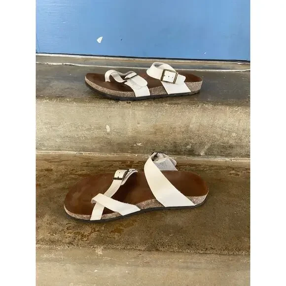 White Mountain white comfort footbed sandals - Picture 3 of 5